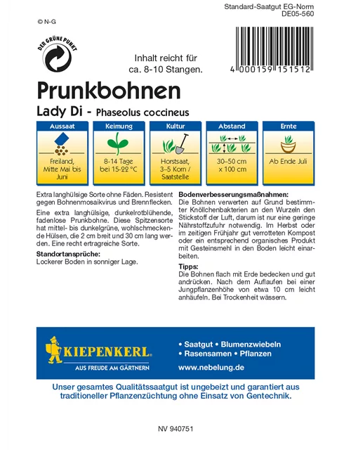 Prunkbohnen Lady Di